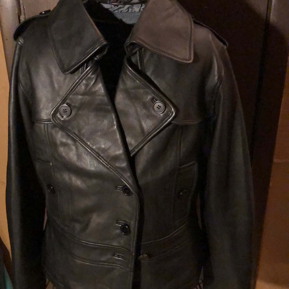 LA PELLE BY POLIDORO BLACK LAMBSKIN JACKET SZ.(42)